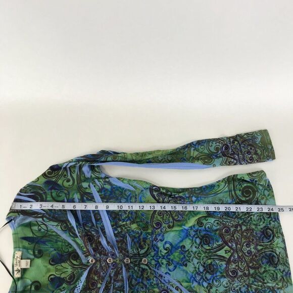 Unity World Wear V-Neck Top Women's Size Small Long Sleeve Stretch Knit Buttons - Picture 9 of 12